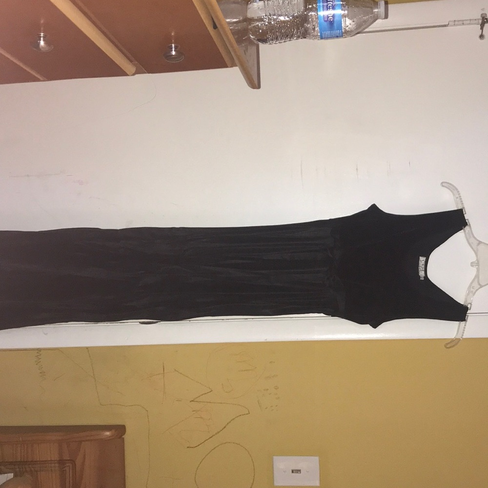 velvet/satin black prom dress